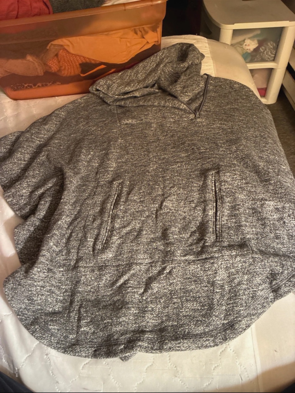 Simply Noelle Gray Marled Crewneck Hooded Sweater